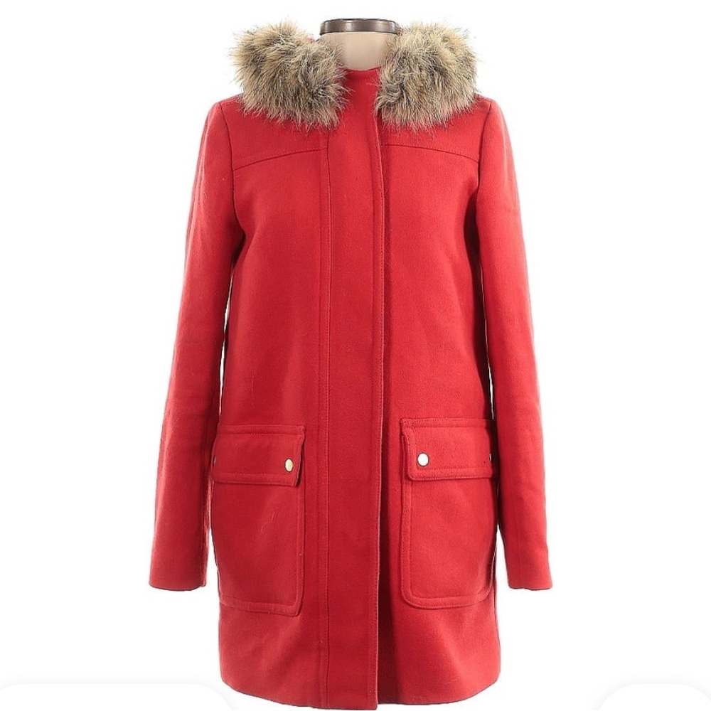 Women’s J Crew Coat with detachable Fur